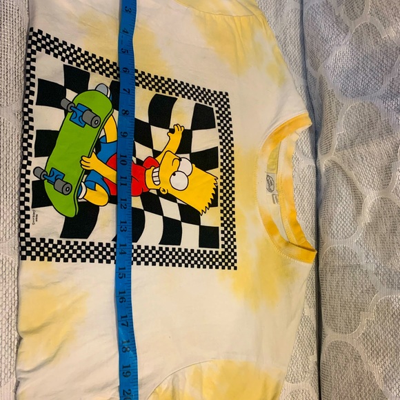 Bart Simpson- Skateboarding Yellow Tye Dye Tee Tshirt Sz:M The Simpson- unisex - Picture 4 of 12